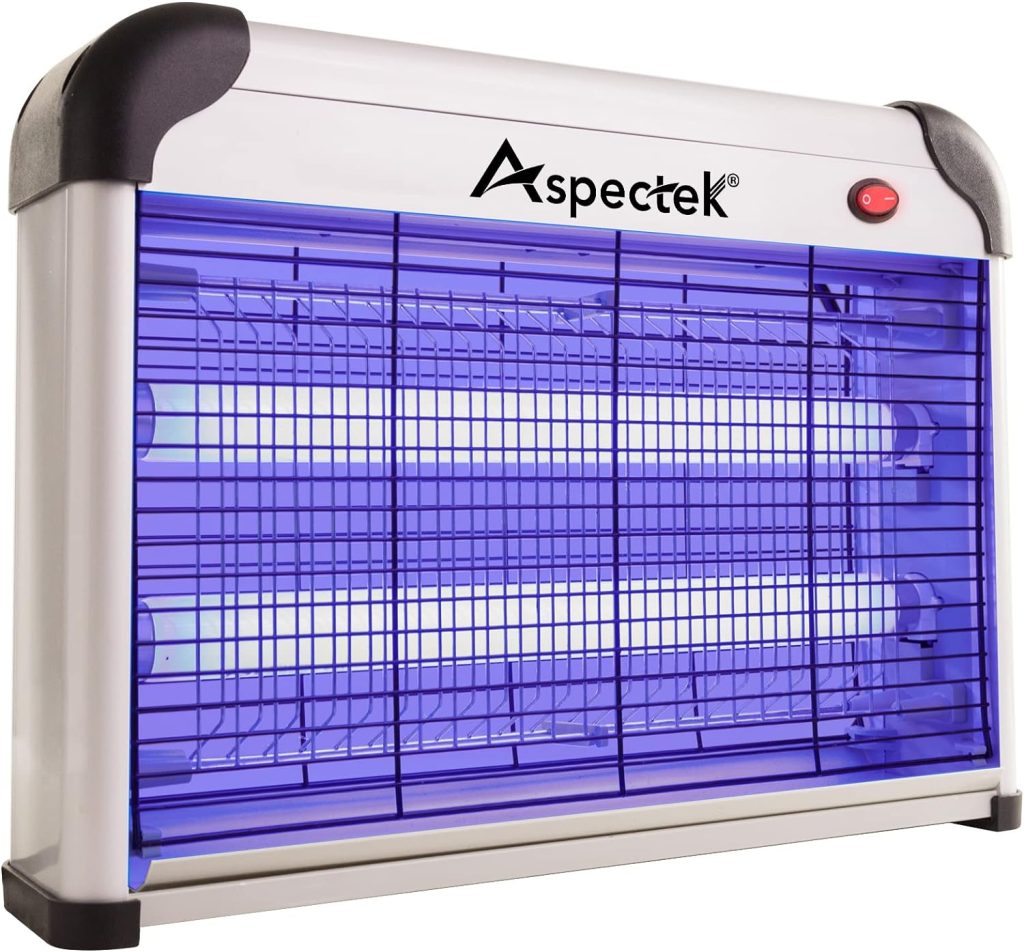 Lámpara Mata Mosquitos Eléctrico Potente, Lámpara Antimosquitos UV Matamoscas Eléctrico con Rejilla de 2800V (20 Watt) Funciona para Sala, Comedor y Habitaciones (Bug Zapper), ASPECTEK Powerful Electric Mosquito Killer Lamp, UV Mosquito Killer Lamp Electric Fly Swatter with 2800V Grid (20 Watt) Works for Living Room, Dining Room and Bedrooms (Bug Zapper)