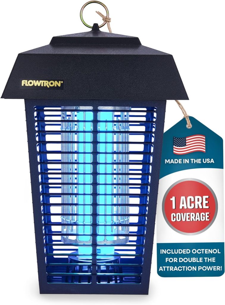 Bug Zapper, 1 Acre of Outdoor Coverage with Powerful 40W Bulb & 5600V Instant Killing Grid, Electric Insect, Fly & Mosquito Zapper, Made in The USA, Exterminador de insectos, cobertura exterior de 1 acre con potente bombilla de 40 W y rejilla de eliminación instantánea de 5600 V, exterminador eléctrico de insectos, moscas y mosquitos, fabricado en EE. UU.