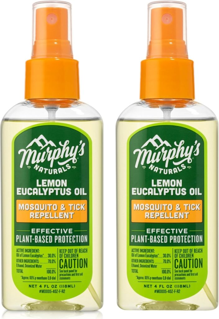 Lemon Eucalyptus Oil Insect Repellent Spray, DEET-Free, Plant-Based, Mosquito and Tick Repellent for Skin + Gear, 4 Ounce Pump Spray, 2 Pack. Repelente de insectos en aerosol con aceite de eucalipto y limón, sin DEET, de origen vegetal, repelente de mosquitos y garrapatas para la piel y el equipo, aerosol con bomba de 4 onzas, paquete de 2