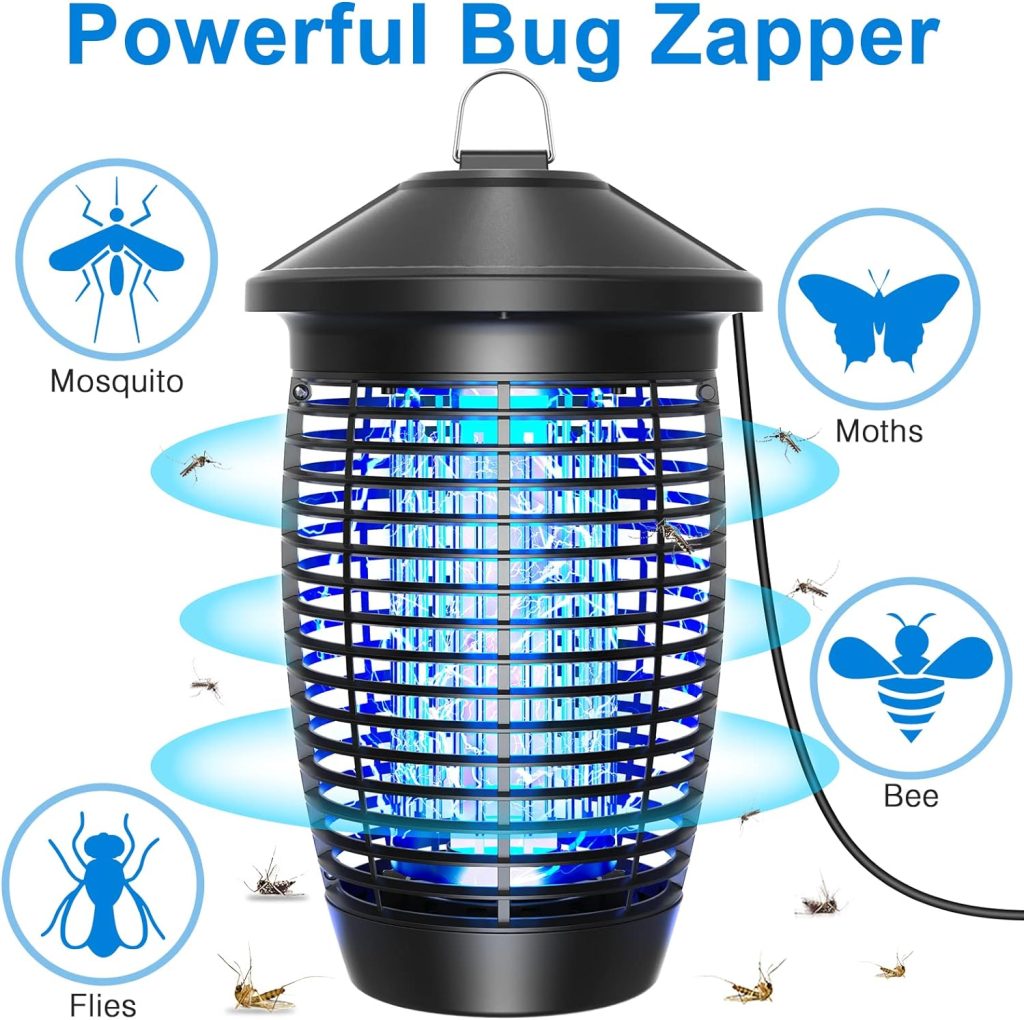 Lámpara antimosquitos (20 W, 4500 V, 2022, últimos Modelos, UV, Mata Mosca, eléctrica, Repelente eficaz, Alcance 100 m², para Repelente de Mosquitos, Mites, Moscas, Insectos, Mosquito Killer Lamp 20W 4500V 2022 Latest Models UV Fly Killer Electric Effective Repellent Range 100m² for Repelling Mosquitoes Mites Flies Insects