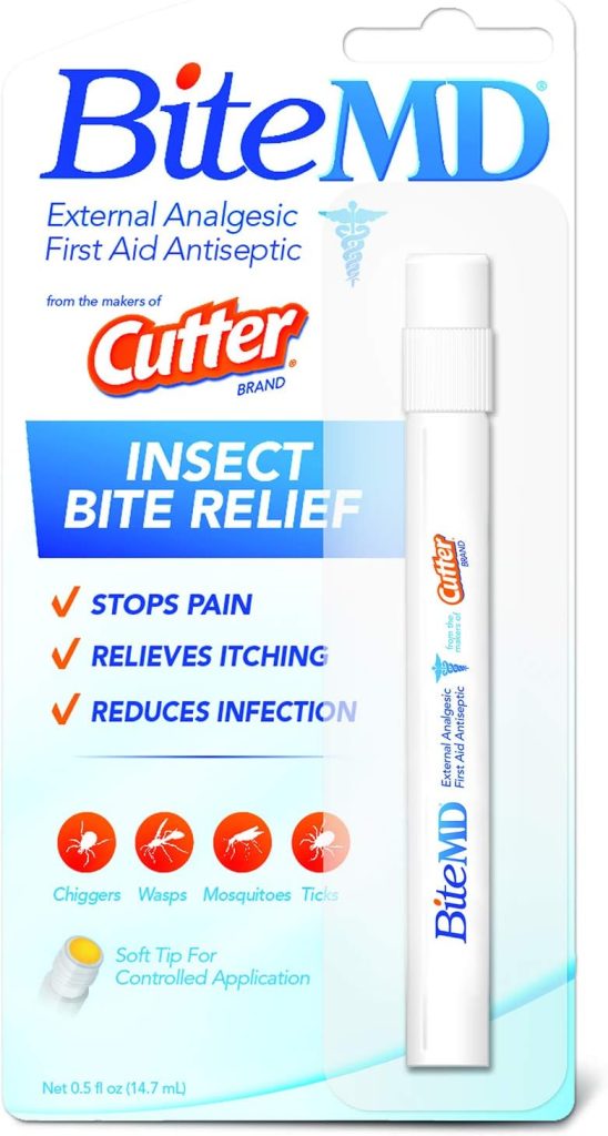 Insect Bite Relief Stick, Analgesic And Antiseptic. Barra analgésica y antiséptica para aliviar picaduras de insectos
