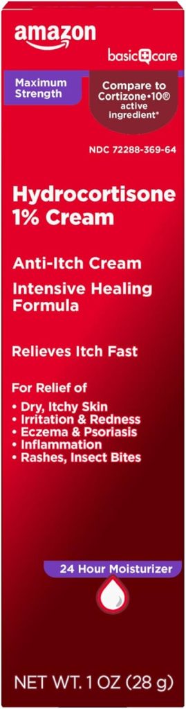Maximum Strength Anti-Itch Cream, Hydrocortisone 1 Percent Intensive Healing Formula, Itch Relief For Bug Bites, Eczema, Psoriasis, Poison Ivy, Oak and Sumac,. Crema antipicazón de máxima potencia, fórmula curativa intensiva con hidrocortisona al 1 por ciento, alivio de la picazón por picaduras de insectos, eczema, psoriasis, hiedra venenosa, roble y zumaque.