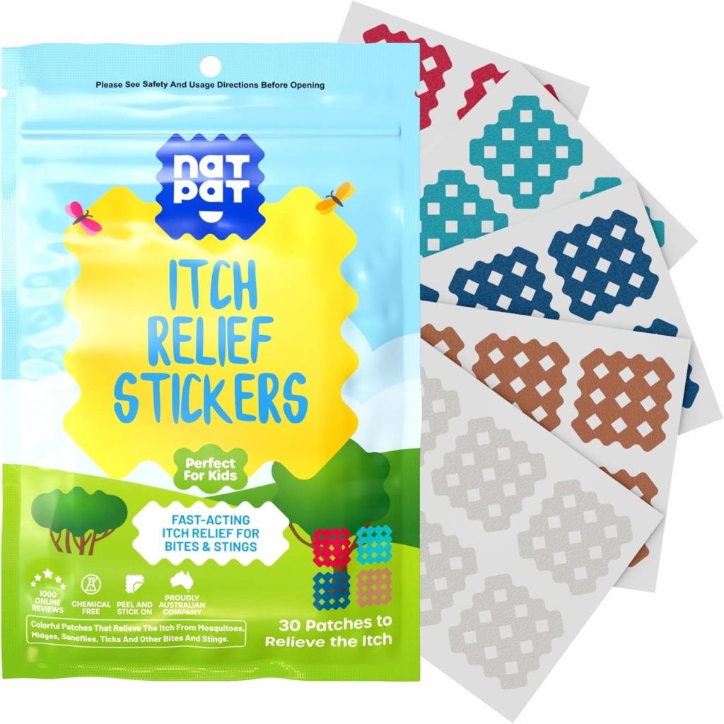 Patch Itch Relief Patches, Insect Bite Patch for Mosquitos, Ticks, Midges, Sandflies, and Bed Bug Bites, The Original Natural Patch for Itch Relief. Parches para aliviar la picazón, parches para picaduras de mosquitos, garrapatas, mosquitos, jejenes y chinches, el parche natural original para aliviar la picazón